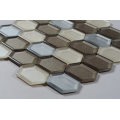 Color Mixture Cold Spray Frosted Hexagon Glass Mosaic Tile Factory